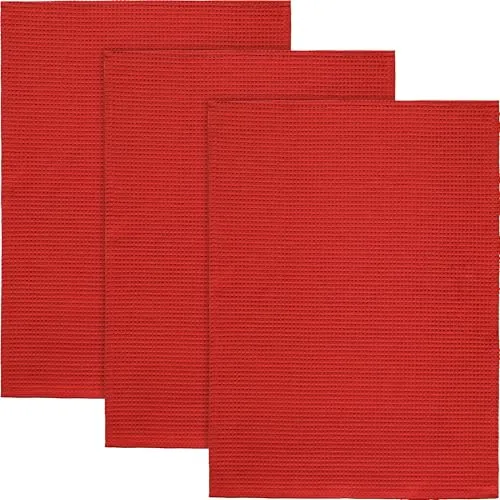 Erwin Müller Geschirrtuch 3er-Pack Piqué rot Größe 50x70 cm