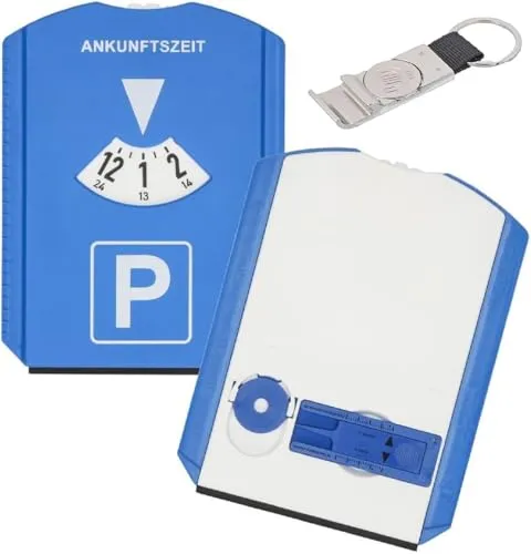 Infitronic – Parkscheibe mit Eiskratzer +Reifenprofilmesser +Einkaufswagenchip +Schlüsselanhänger & Flaschenöffner (INW003SET1)