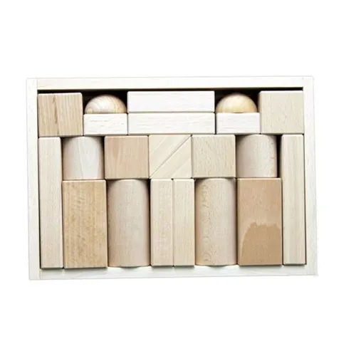 Ebert 206026 Baukasten mit 22 großen Blöcken aus dem Erzgebirge - Bauklötze, aus naturbelassenem Holz, fördern die Kreativität und Motorik von Kindern.