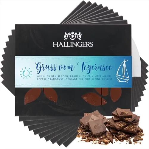 Hallingers Genuss Manufaktur Vollmilch Edel-Schokolade mit Orange - handgemacht, alkoholfrei