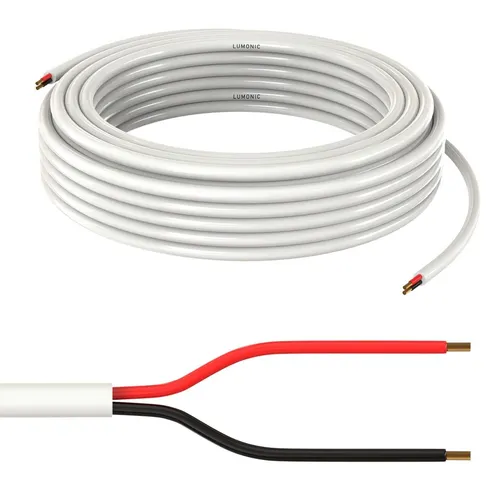 5m LED Steuerleitung 2x 0,34mm² LiYY Verlängerung 2 adrig Stromkabel weiss