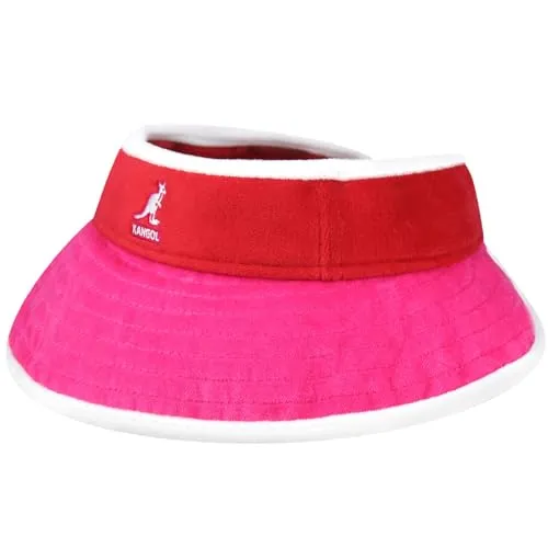 Kangol Beach Side Visor Sonnenvisor Sonnencap Damen/Herren - mit Schirm, Klettverschluss, Klettverschluss Sommer Frühling-Sommer - One Size pink