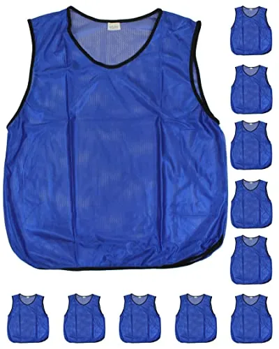 SPORTIKEL24 Trainingsleibchen für Jugendliche – Blau – 11er Set – für Fußball, Schule & Verein – robust & leicht