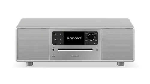 sonoro Prestige Kompaktanlage mit CD Player (UKW, DAB Plus, Spotify, Deezer) Silber