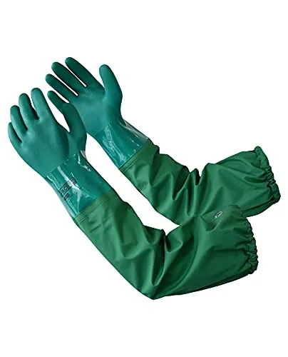 PACIFIC 66cm Wiederverwendbare Lange Teichhandschuhe, Abflussreinigungshandschuhe mit Vollem Arm, Heavy-Duty, Maschinen, Industrie, XL
