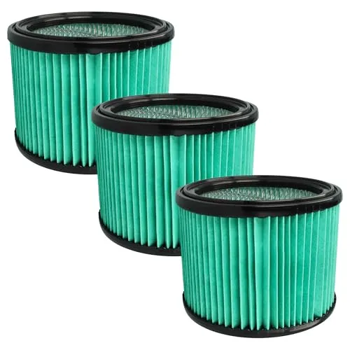 vhbw 3X Staubsaugerfilter kompatibel mit Bosch Gas 12-25 PL, 15 PS Staubsauger - HEPA-Filter Schwarz Hellblau