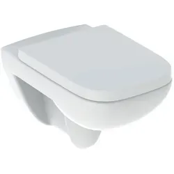 Geberit Renova Plan Set Wand-Tiefspül-WC mit WC-Sitz 500817001 - Sanitäranlagen & Zubehör - Spülrandloses Design für einfache Reinigung und modernes eckiges Format, ideal für stilvolle Badezimmer.
