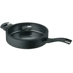 Berndes Schmorpfanne mit Deckel, 28 cm – Nachhaltig Kochen - Pfanne aus 100 % recyceltem Aluminium, mit b.nature Versiegelung für umweltfreundliches Kochen. Hitzebeständig, PFOA- und Nickel-frei, ideal für gesundes Braten.