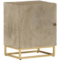 vidaXL Nachttisch aus massivem Mangoholz und Eisen von vidaXL