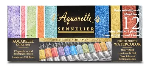 Sennelier Aquarelle Metalldose mit 12 Tuben 10 ml - Hochwertige Aquarellfarben in praktischer Metalldose, ideal für kreative Künstler. Die 12 Tuben bieten eine vielseitige Farbpalette für beeindruckende Kunstwerke.