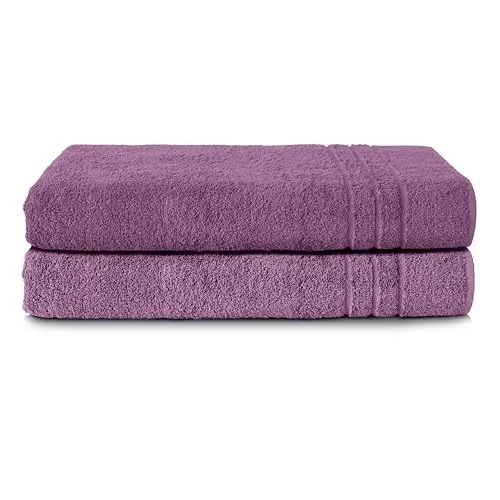 Komfortec 2er Saunatuch Set 80x200 cm in lila von Komfortec
