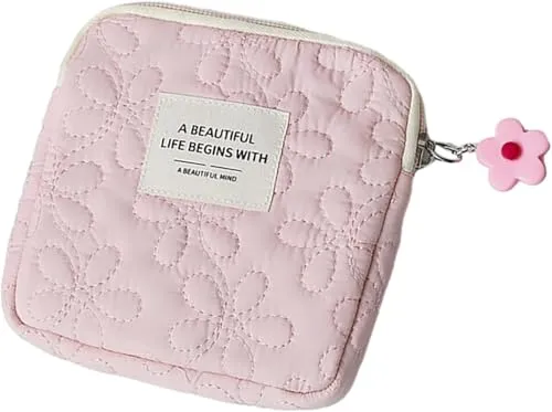 Mini-Handtaschen-Organizer, kompakte Reisetasche, modisch, kleine Kosmetiktasche, Reißverschluss, leicht, tragbar, Zubehör, Taschen und Geldorganizer, Rosa