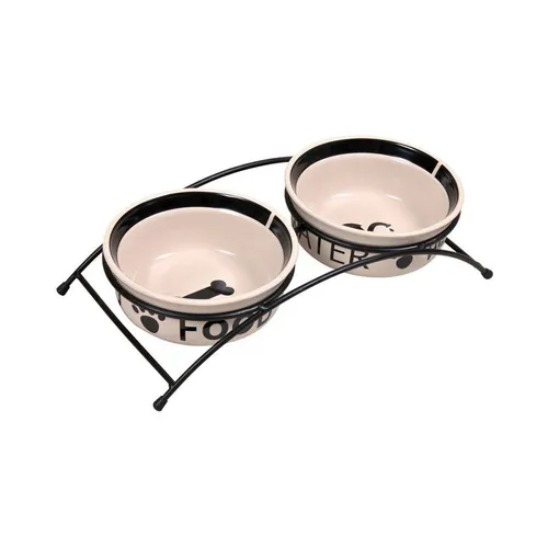 TRIXIE Napf-Set Eat on Feet Napf-Set weiß/schwarz von Trixie