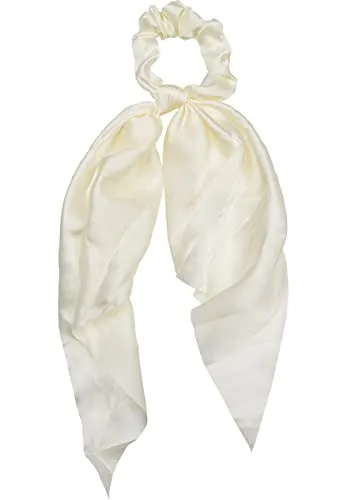 styleBREAKER Damen Haargummi einfarbig mit Schleife im Retro Style, elastisch, Scrunchie, Zopfgummi, Haarband 04027040, Farbe:Creme