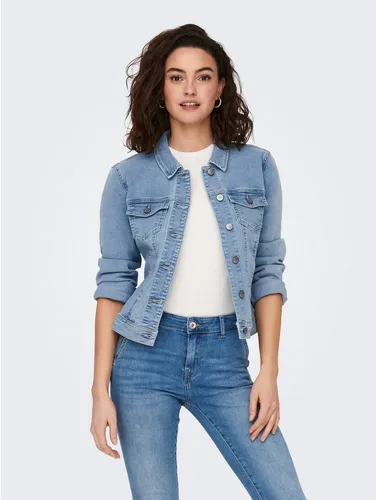 Jeansjacke ONLY ONLWONDA DNM JACKET PIM, Damen, Gr. M (38) - Funktionsjacken, stylische und strapazierfähige Jeansjacke für Damen, perfekt für kühle Abende und mit praktischen Brusttaschen für schnellen Zugriff auf Wertsachen.