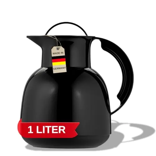 Helios Geschirr-Set Isolierkanne Renature 7954-333 - Thermobehälter aus 98% recyceltem Kunststoff, umweltfreundlich und stilvoll in Schwarz, ideal für heiße Getränke unterwegs.