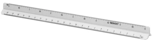 WESTCOTT Dreikant Maßstab Architekt 1 aus Kunststoff weiß