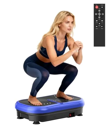 Vibrationsplatte 200W Vibration Plate Fitness mit Fernbedienung, 120 Stufen, Ultraschall & Gummifüße – für Home Workout, Muskelstraffung & Regeneration, Ideal für Frauen & Senioren