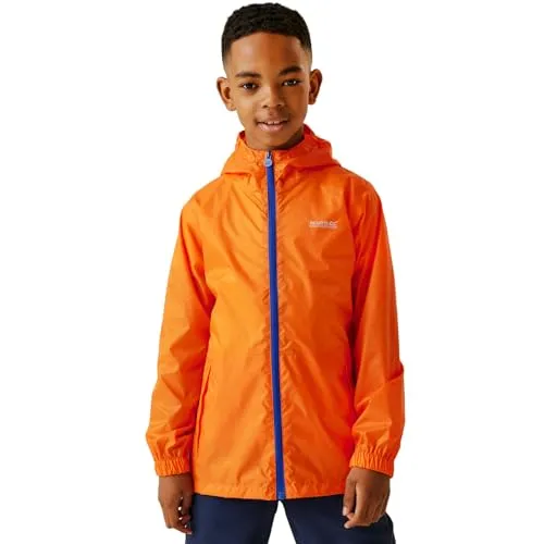 Regatta Pack It JKT III Junior - Funktionsjacke für Kinder, wasserdicht bis 5.000mm, leicht verstaubar in der mitgelieferten Tasche, ideal für Regenwetter und Outdoor-Aktivitäten.
