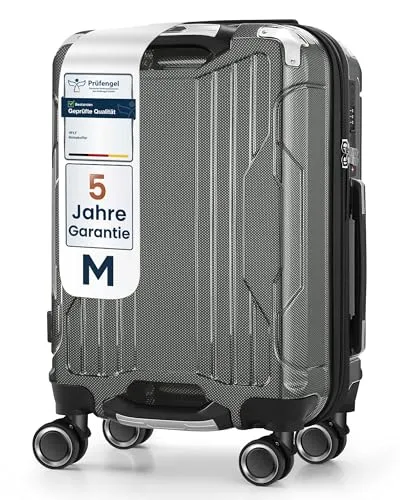 4FLY Aluminium-Rahmen Hartschalen-Handgepäckkoffer Ultraleicht M – 56×38×23 cm (39L) mit USB-Ladeanschluss
