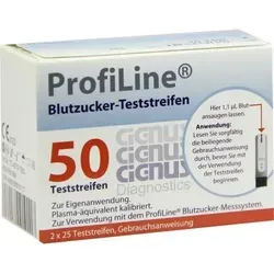 PROFILINE Teststreifen Cignus 50 St - Arzneimittel zur einfachen und genauen Blutzuckermessung, ideal für Diabetiker zur täglichen Kontrolle.