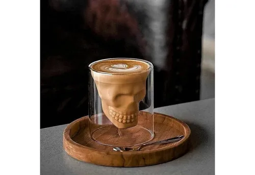 Geschenkehöhle Gläser-Set 3D Totenkopf Kristall Gläser Set für Getränke I Skull Head Shot Glas, 2-tlg., wahlweise 1x 80 ml oder 2x 25 ml, Spülmaschinenfest & detailverliebt