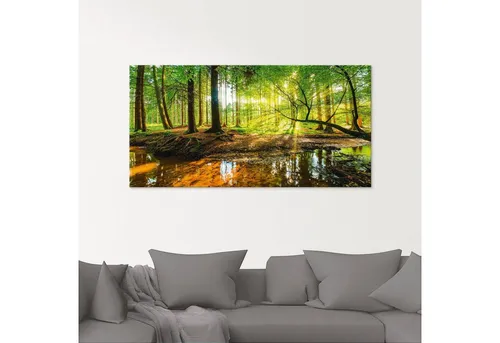 ARTland Wanddeko Glasbilder - Quadratisches Waldmotiv - Poster & Kunstdrucke: Hochwertiges Glasbild mit UV-beständigen Farben, ideal für jeden Raum und sofort montierbar. Made in Germany seit 1967.