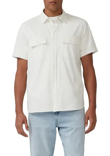 s.Oliver Regular Fit Kurzarmhemd mit Strukturstreifen - Hochwertiges Kurzarmhemd im Regular Fit mit strukturierter Oberfläche und Kentkragen. Ideal für lässige Anlässe, sorgt für einen stilvollen Auftritt.