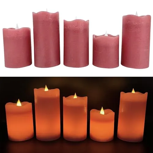 Online-Fuchs LED-Kerze 5er Set in pink von Online Fuchs