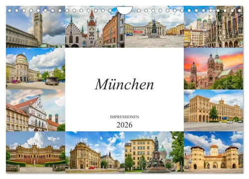 Dirk Meutzner | München Impressionen (Wandkalender 2026 DIN A4 quer),...