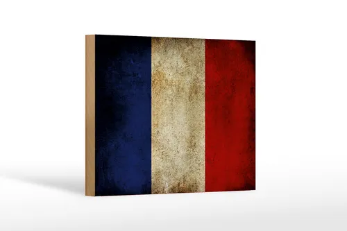 Holzschild Flagge 18x12 cm Frankreich Fahne Holz Deko Schild