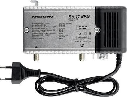 Kreiling KR 33 BKG Breitbandverstärker - Zubehör TV - Leistungsstarker Hausanschlussverstärker mit 33 dB Verstärkung und Rückwegfähigkeit für optimales Fernsehsignal.