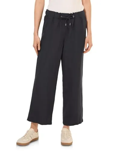 Cecil Damen B378716 Hose, Volcanic Grey, XS/26L - Damen-Hosen im Loose Fit mit High Waist und Wide Legs, perfekt für einen lässigen Look. Der elastische Bund mit Tunnelzug sorgt für hohen Tragekomfort.