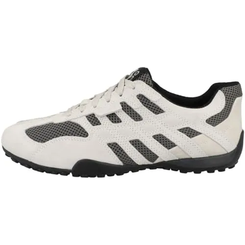 Geox U Snake Orginal A Sneaker in Weiß, Größe 46 EU - Sneaker für Herren, Größe 46 EU, aus atmungsaktivem Mesh und Veloursleder, ideal für lässige Outfits und hohen Tragekomfort.