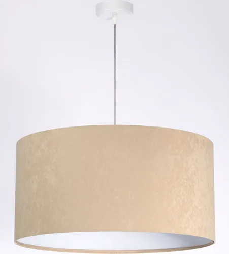 Licht-Erlebnisse AYLMER Hängeleuchte in Beige Ø50cm - Hängeleuchten & Pendelleuchten, gemütliche Pendelleuchte mit samtigem Velours-Schirm, ideal für Schlafzimmer, Essbereich oder Wohnzimmer, UV-Beschichtung schützt vor Vergilbung und Ausbleichen.