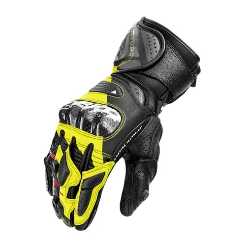 SHIMA RS-3 Motorrad Handschuhe für Herren – Leder, Sommer, Touchscreen - Hochwertige Sommer Motorradhandschuhe für Herren aus Leder mit erstklassigem Aufprallschutz. Ideal für lange Touren, bieten sie Komfort und Kontrolle dank flexibler Stretch-Zonen und Touchscreen-fähigen Fingerspitzen.