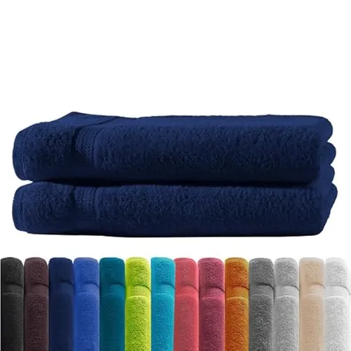 Zestri Frottier Duschhandtuch 2er-Set | Duschtuch Silber 70x140 | 100% Baumwolle 500g/m² | Öko-Tex Standard 100 Handtuch