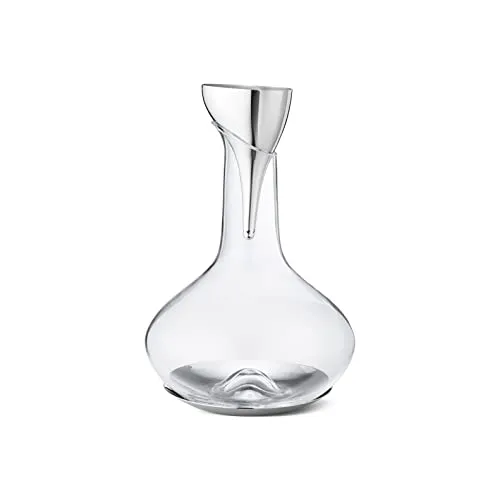 Georg Jensen Sky Wine Decanter mit Belüftungs Trichter - Elegantes Geschirr für Weinliebhaber, mit integriertem Filter für eine optimale Belüftung und verbesserten Geschmack.