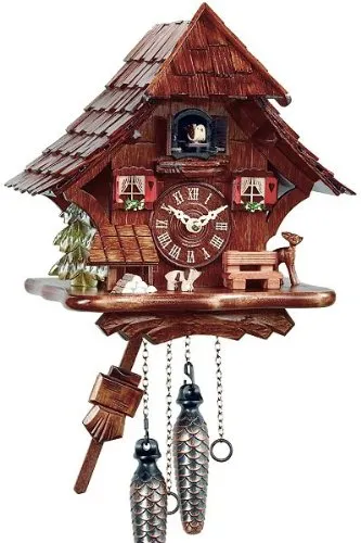 Kuckucksuhr Kuckuckuhr Echtholz NEU batteriebetriebenes Quartzwerk Kuckuckruf Eble -Schwarzwaldhaus 27cm- 11543