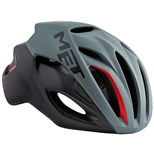 MET Fahrradhelm Rivale All Mountain, Schwarz Grau, S - Fahrradhelm mit aerodynamischem Design und optimaler Belüftung, nur 230g leicht, ideal für Rennrad und Cyclocross. Ausgestattet mit Safe-T-Advanced-Anpassungssystem für perfekten Sitz.