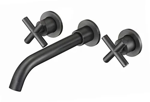 VALAZ Wasserhahn Bad Unterputz Schwarz Matt - Touch-On-Wasserhahn für Badezimmerwaschbecken, elegante Zweigriffarmatur mit präziser Temperaturkontrolle und Wassersparfunktion für ein modernes Badezimmer.