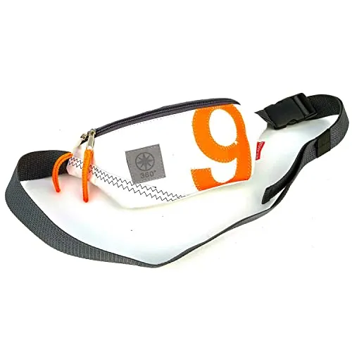 360° Grad Bum Bag Gürteltasche - Zahl Orange - Gürteltasche aus robustem Segeltuch, 360° drehbar für optimalen Tragekomfort und stylisches Design.
