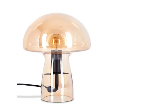 Hofstein Tischleuchte - Elegante Tischlampe aus Metall/Glas - Moderne Tischleuchte in Schwarz mit bernsteinfarbenen Glasschirmen, ideal für Esszimmer, Flur oder Wohnzimmer. E14 Fassung für individuelle Lichtgestaltung, ohne Leuchtmittel.