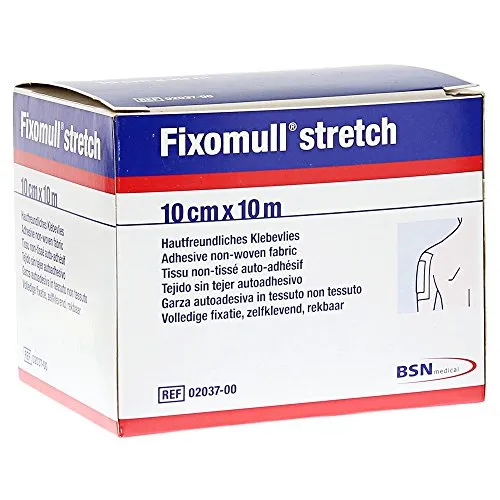 Fixomull Stretch 10 cm x 10 m - Erste-Hilfe-Heftpflaster & Verbandsmaterial, elastisches und atmungsaktives Material für optimalen Halt und Flexibilität bei der Wundversorgung.