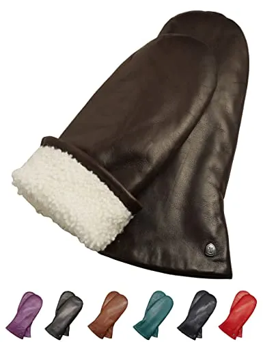 AKAROA ESTD 2019 Lederhandschuhe Damen SUE - Handschuhe & Fäustlinge für Damen aus italienischem Leder mit warmem Neuseeland Lammfellfutter, perfekt für Touchscreen-Nutzung und in hochwertiger Geschenkbox.
