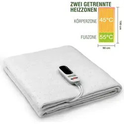Grafner elektrisches Wärmeunterbett 190 x 90 cm, Fernbedienung mit 3 Temperaturstufen und Beleuchtung, Überhitzungsschutz, Abschaltautomatik, Lei...