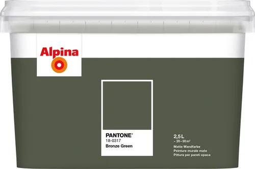Alpina Wandfarbe Pantone 18-0317 Bronze Green 2,5l - Farben: Hochwertige Wandfarbe in Bronze Green, ideal für Beton und Gipskarton, sorgt für eine moderne und stilvolle Raumgestaltung.