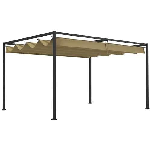 Outsunny Pergola 3x2m mit verstellbarem Dach