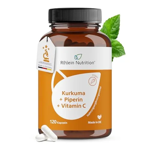 Kurkuma 95% Curcumin + Piperin + Vitamin C vegan R(h)ein Nutrition