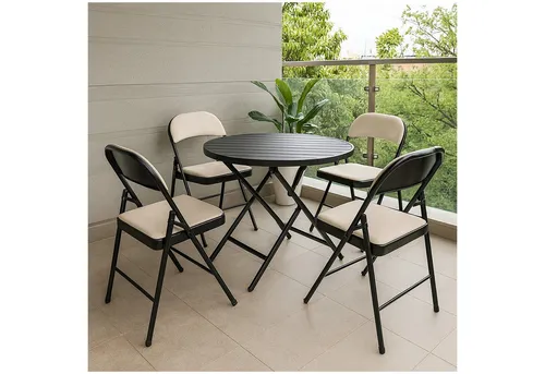 HTI-Living Klappstuhl 4er Set - Gepolsterte Klappstühle für jeden Anlass - Klappstühle Set für Familienfeiern und Firmenveranstaltungen. Hoher Sitzkomfort dank samtiger Polsterung und einfach platzsparend verstaut.